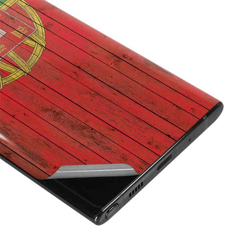 Portuguese Flag Dark Wood Galaxy Note 10 Skin